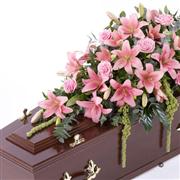 Lily and Rose Casket Spray - Pink 6ft