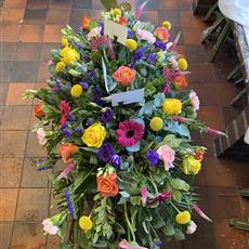 Vibrant casket spray  3ft 