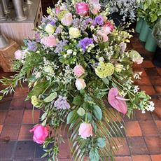 Extra large country garden coffin spray 